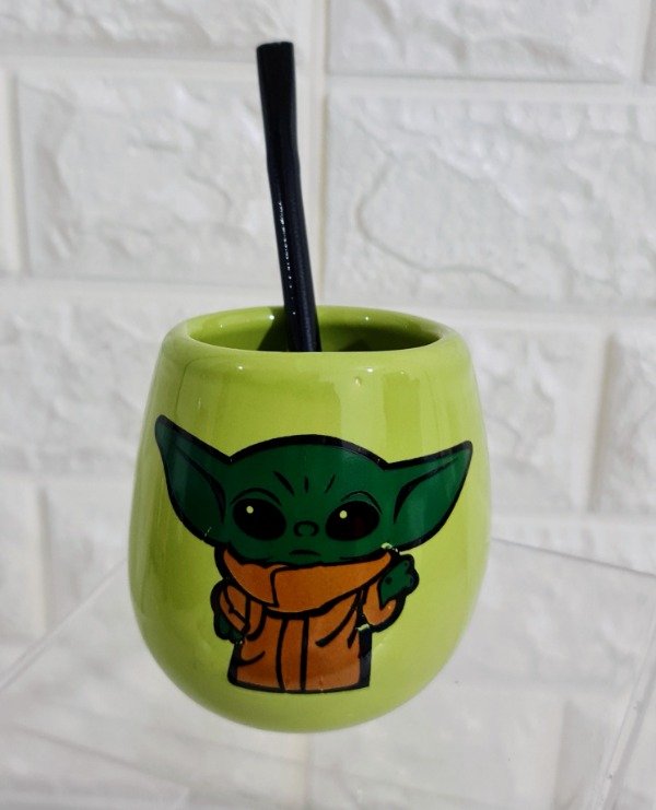 Producto - Mate ovo Baby Yoda verde manzana