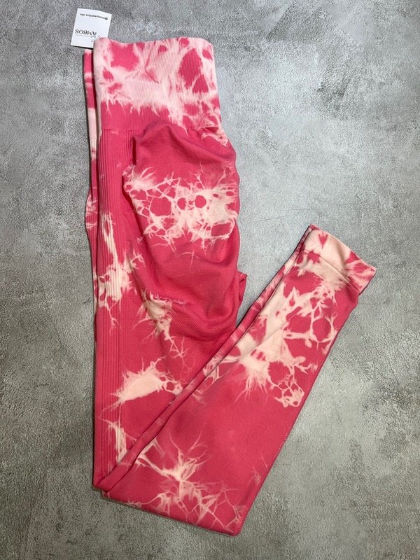 Producto - Calza estampada con frunce Rosa y blanca