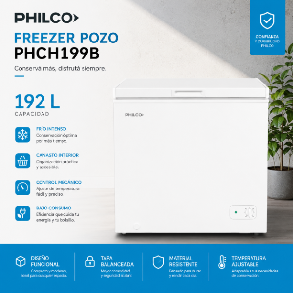 Producto - FREEZER POZO PHILCO  PHCH199B 192L - BLANCO