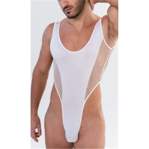 Producto - Hombre  Body Cavado De Microfibra Y Red