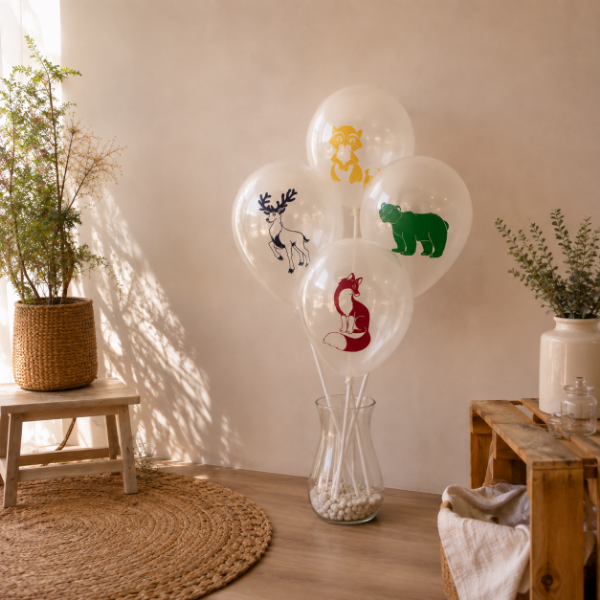Producto - PACK DE GLOBOS CRISTALES X5 ANIMALES DEL BOSQUE