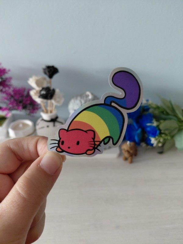 Producto - Stickers holográficos - Colección "Michis y perritos" 0193 - LGBTQI+