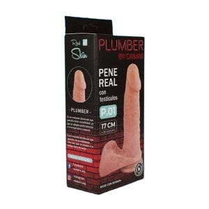 Producto - Plumber Consolador Realistico con testiculo Mide 17x4cm Cod A23-16