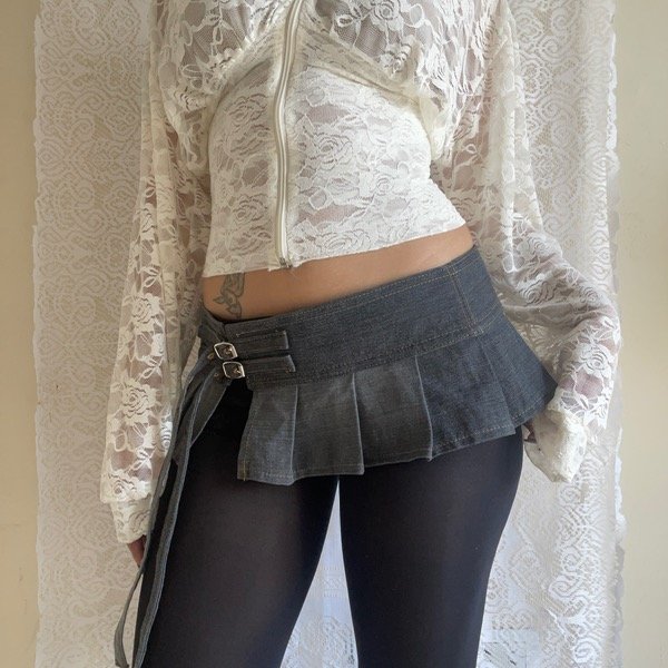 Producto - falda cinturón jean negro