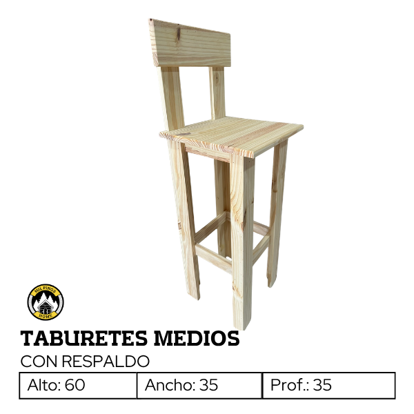 Producto - TABURETES MEDIOS CON RESPALDO - 1