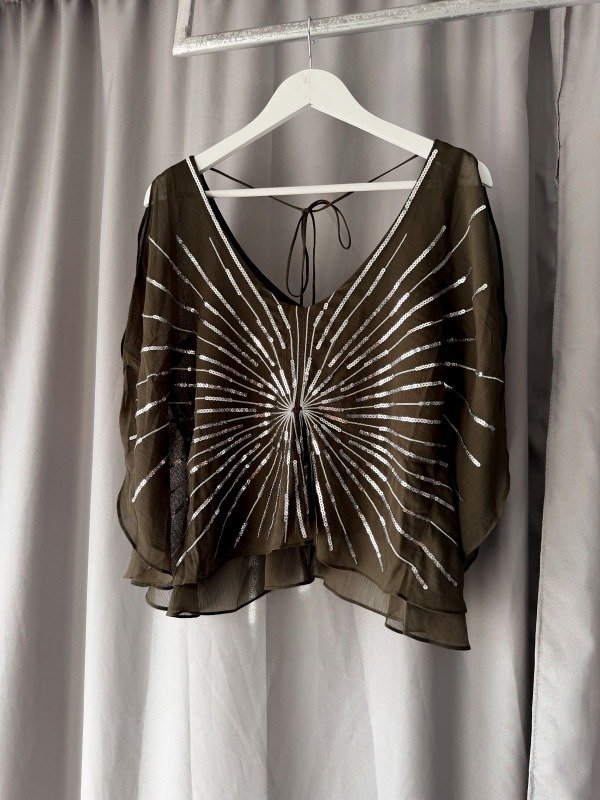 Producto - Blusa de tul suelta lentejuelas Conce- IMPORTADA