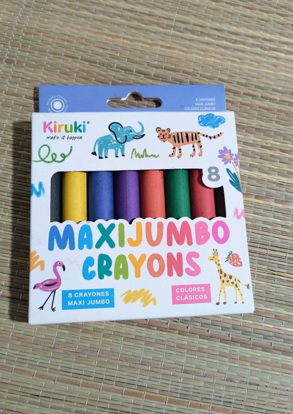 Producto - Crayones maxi jumbo kiruki x 8 colores clásicos