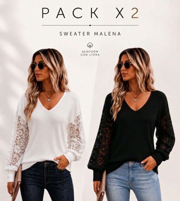 Producto - PACK X2 SWEATER MALENA LANILLA - 0
