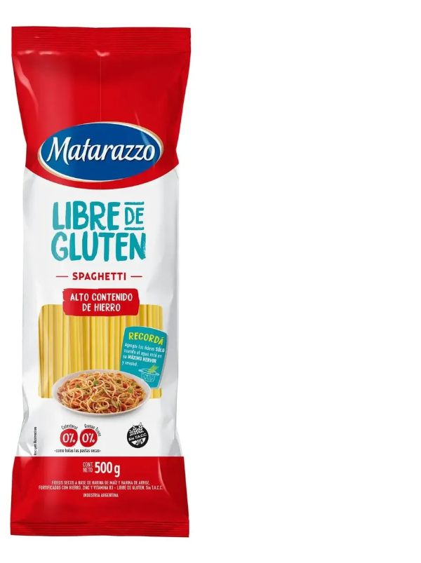 Producto - Spaghetti Libre de Gluten Matarazzo x 500 grs