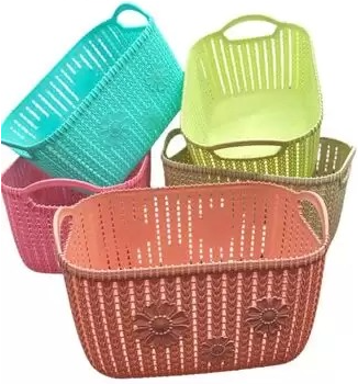 Producto - ORGANIZADOR CANASTO RATTAN 28x18x14CM flor N9