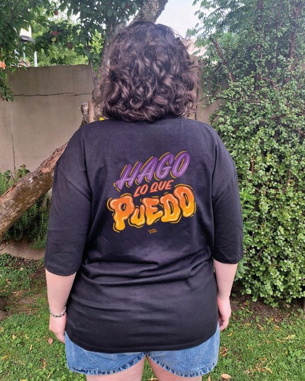 Producto - Remera Hago lo que puedo / Oversize talle L negro