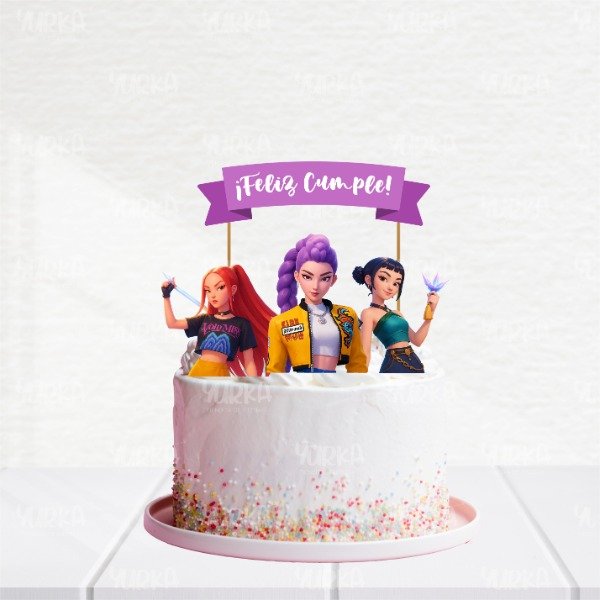 Producto - Adorno de torta Las guerreras K-pop