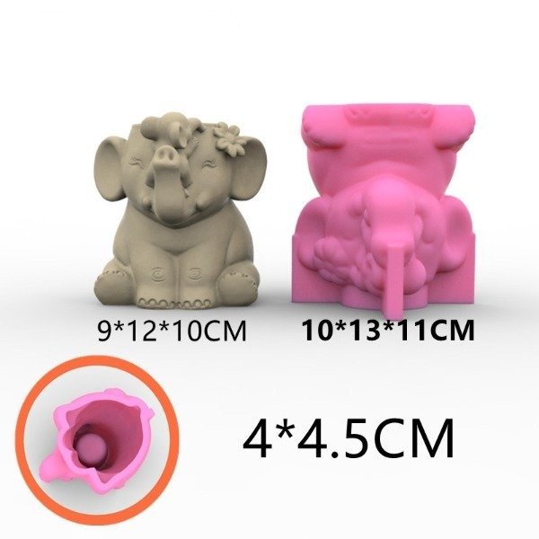 Producto - Molde maceta familia de elefantes