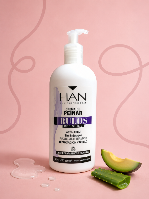 Producto - Crema de Peinar Rulos Definidos Hidratación Brillo Anti Frizz 500ml HAN