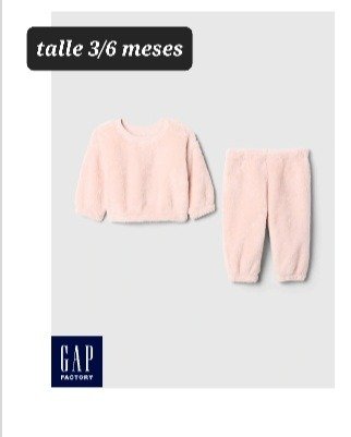 Producto - Duo sherpa gap buzo y pantalóm talle 3/6 meses rosa