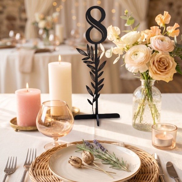 Producto - Cartel con Número de Mesa en Fibroplus y Calados
