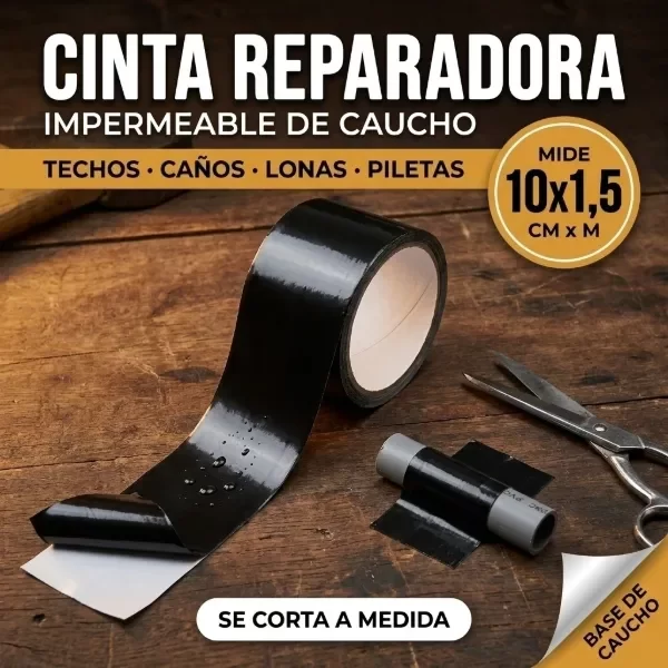 Producto - Cinta Reparadora Impermeable de Caucho 10cmx1,5m Negra - 3