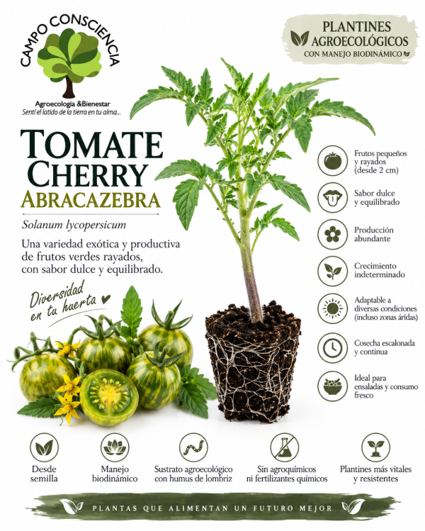 Producto - Plantín Agroecológico - Tomate Cherry Abracazebra