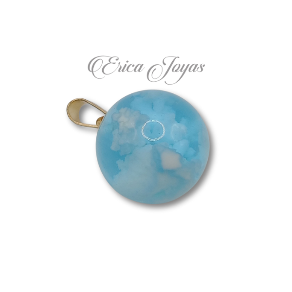 Producto - Dije piedra brilla en la oscuridad Esfera celeste (ADDI0023)