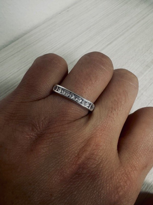 Producto - Anillo Cuadrado Sinfín cubic Acero Blanco