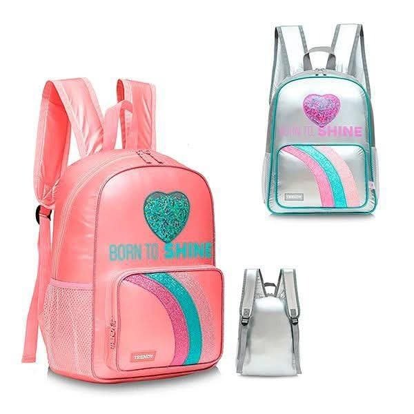 Producto - MOCHILA ESPALDA 15" TRENDY (CORAZON Y ARCO IRIS)