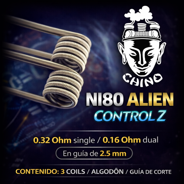 Producto - Coils Artesanales Alien NI80 / NI90  RTA y RDA / Calavera Vapors