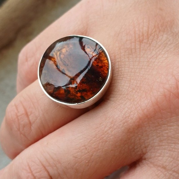 Producto - Anillo plata 925 ámbar n17