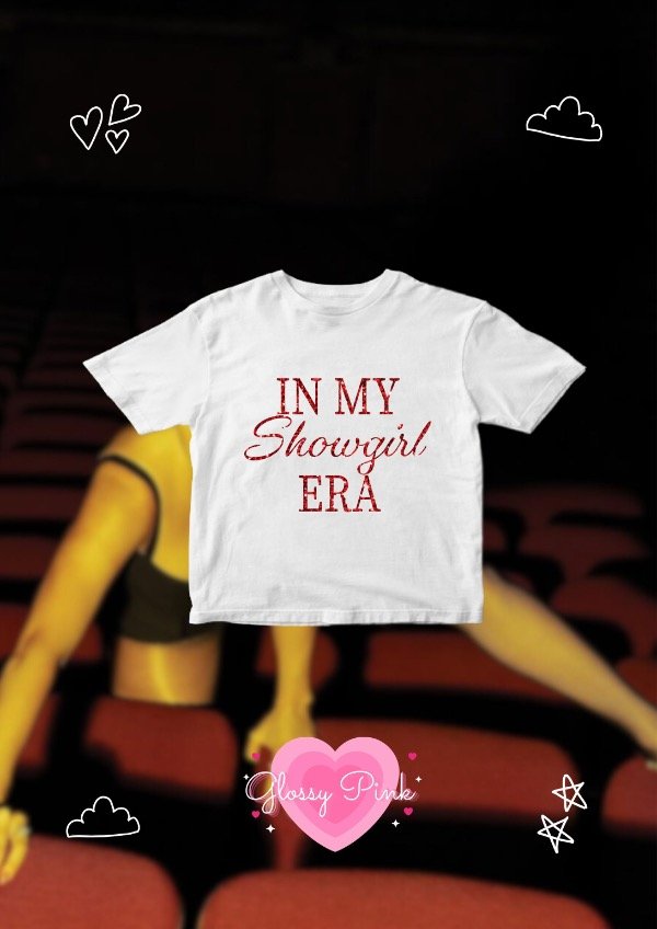 Producto - Baby Tee The Life Of A Showgilr - VINILO GLITTER ROJO