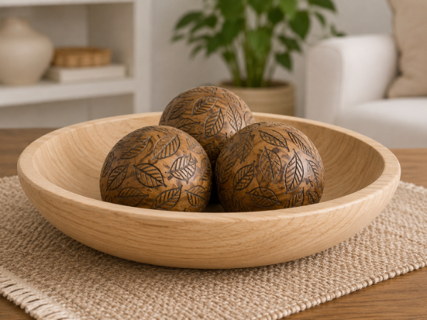 Producto - Esferas Símil Madera x 2