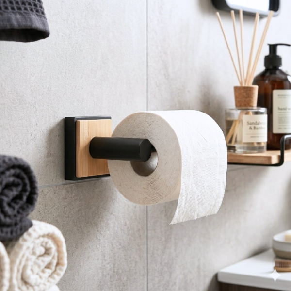 Producto - porta rollo hierro y bambu