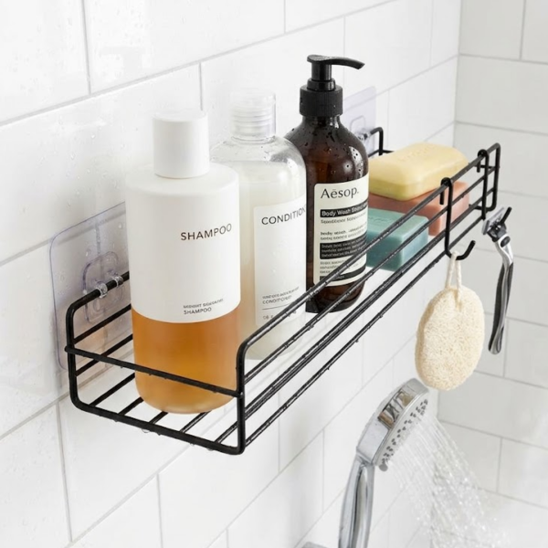 Producto - Estante Organizador De Ducha Baño Sin Taladro Negro Mate - 3