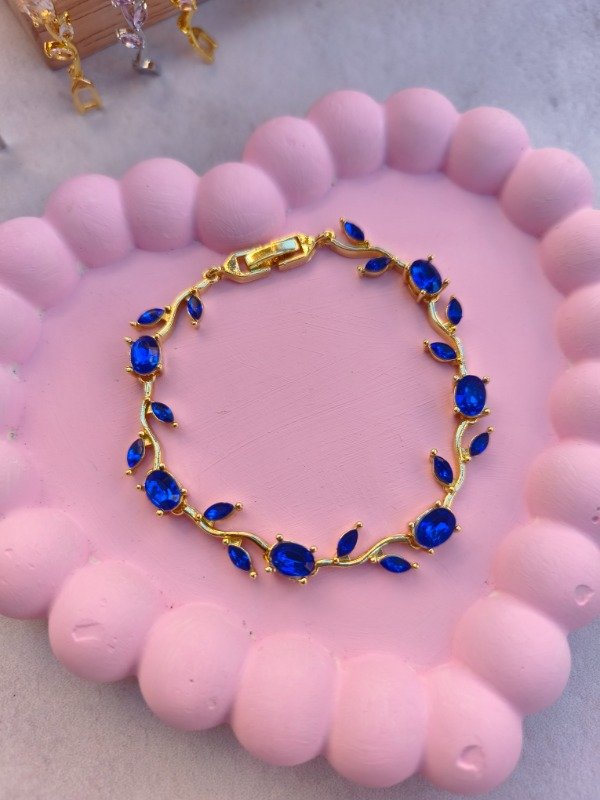 Producto - Pulsera Tulipán Azul dorada - 0