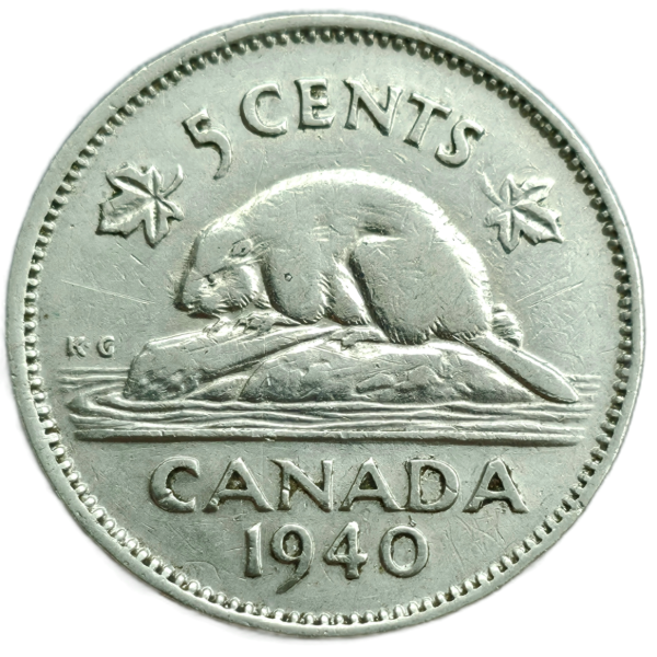 Producto - Canada 5 Cents 1940 Castor // II Guerra Km#33 VF