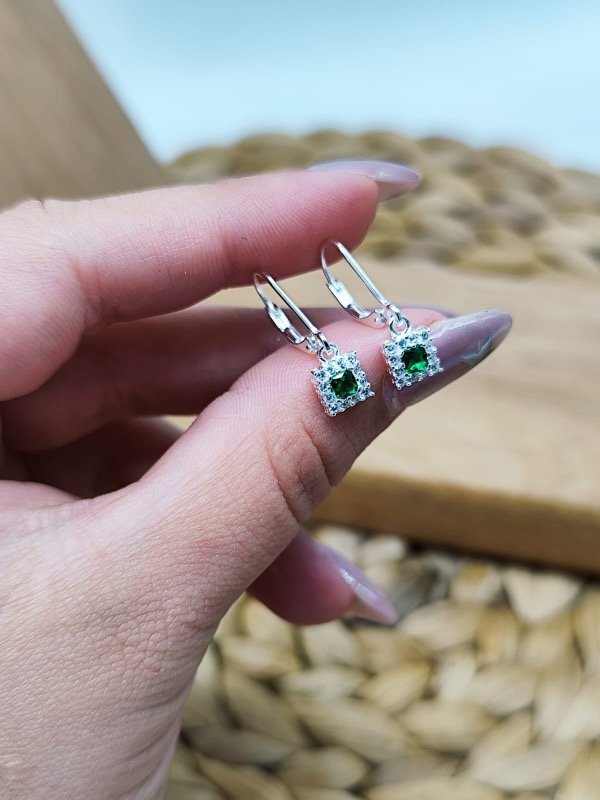 Producto - Aros Brisura Cuadrado Jude Verde