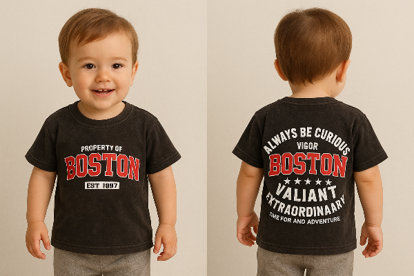 Producto - REMERA ALGODÓN  BEBE DOBLE ESTAMPA BOSTON