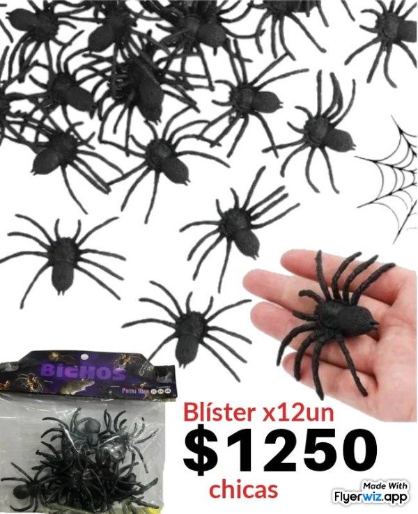 Producto - Arañas chicas negras x 12 un terror bichos