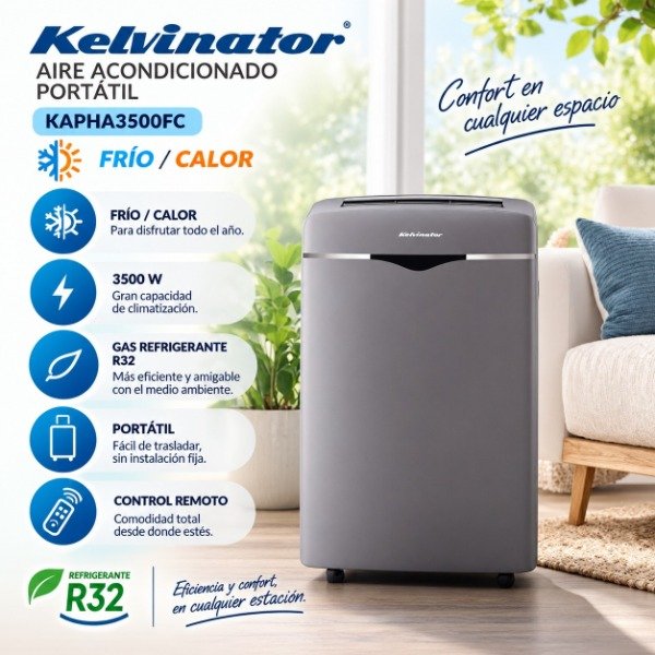 Producto - AIRE ACONDICIONADO PORTÁTIL KELVINATOR KAPHA3500FC