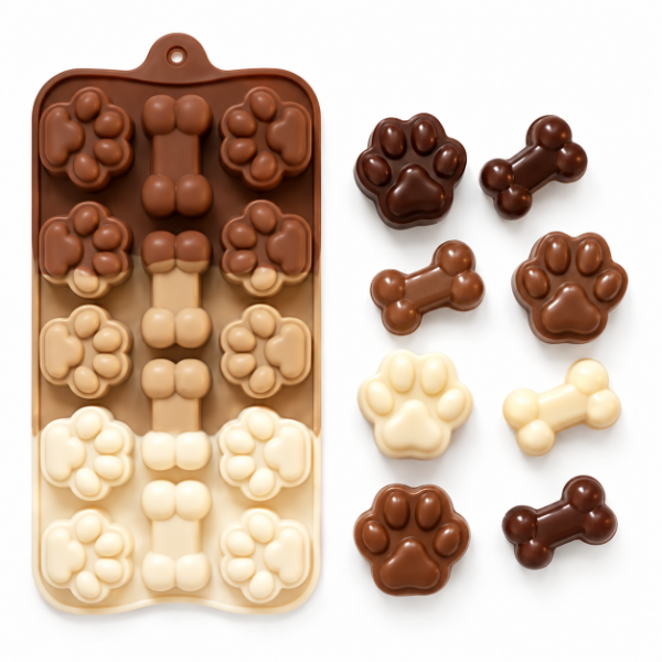 Producto - MOLDE DE SILICONA 10 PATITAS 4 HUESITOS 22 X 11CM - 2