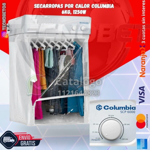 Producto - SECADOR POR CALOR COLUMBIA 6KG, 1250W