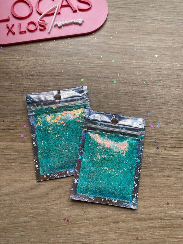 Producto - Glitter chunky verde camaleón