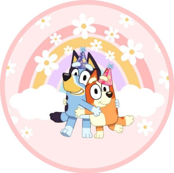 Producto - Lamina comestible redonda 20cm bluey y bingo 3