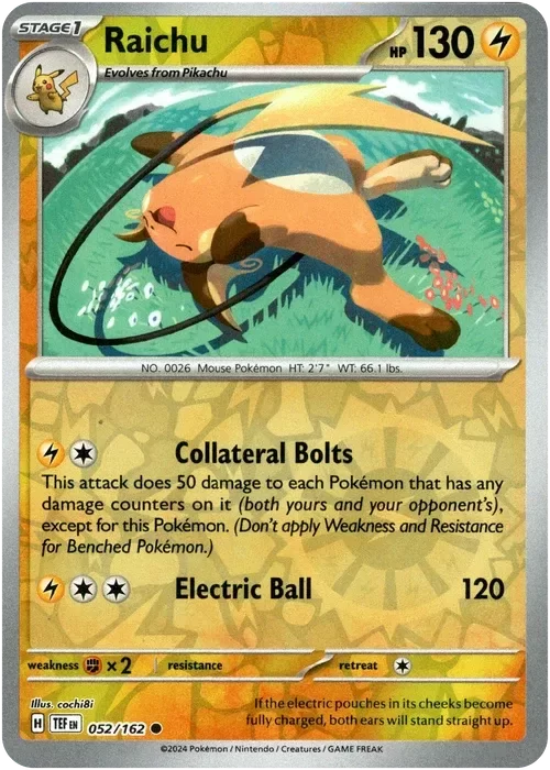 Producto - Raichu - 052/162 - Temporal Forces - Reverse Holo