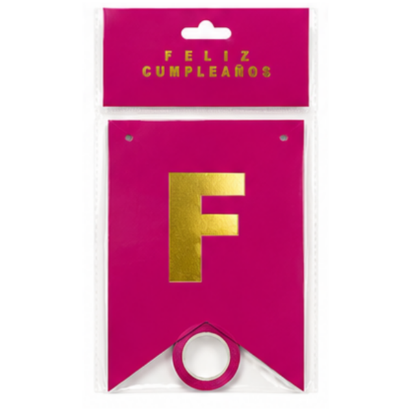 Producto - Banderín feliz cumple letras doradas - 7