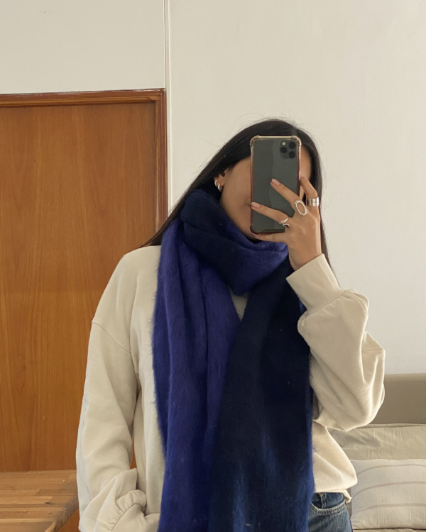 Producto - Bufandon Bicolor Azul