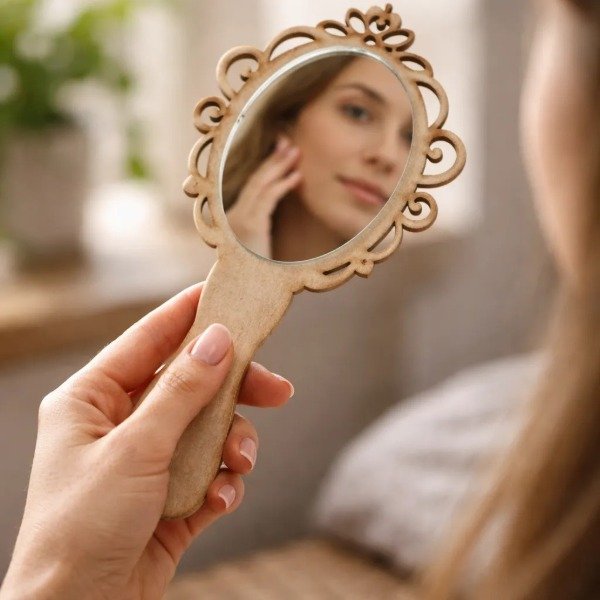 Producto - Espejito De Mano En Fibrofacil  x 10 unidades