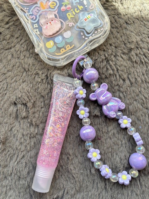 Producto - Llavero + strap + gloss teddy