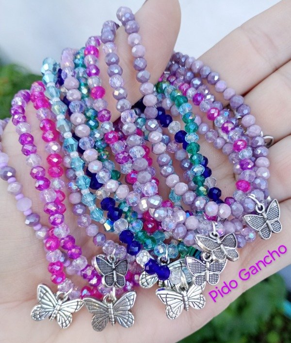 Producto - Pulsera cristal roca con mariposa