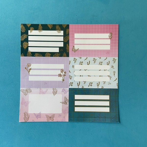 Producto - Etiquetas Autoadhesivas Escolares 12u (Floral)