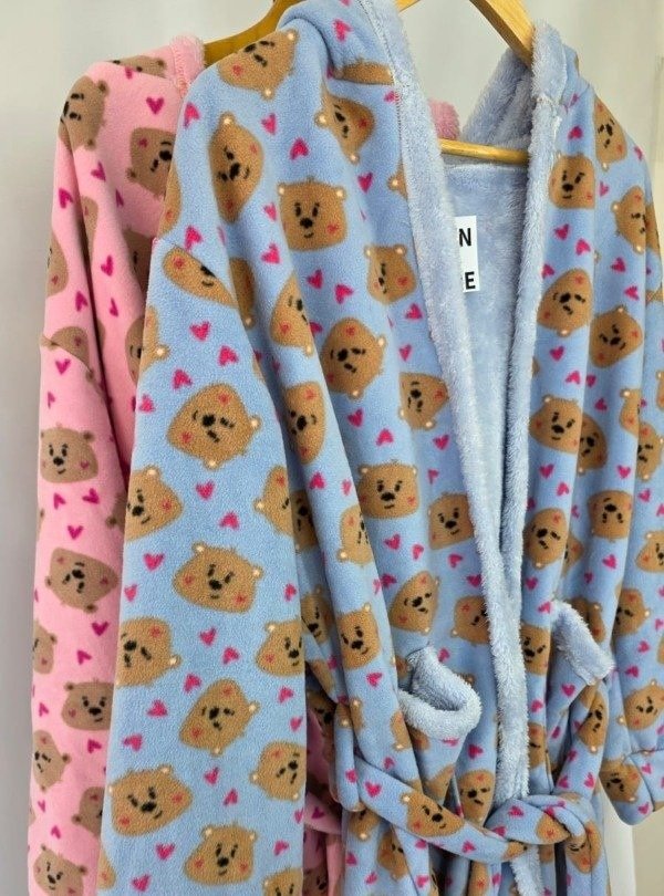 Producto - Bata Polar Teddy Celeste