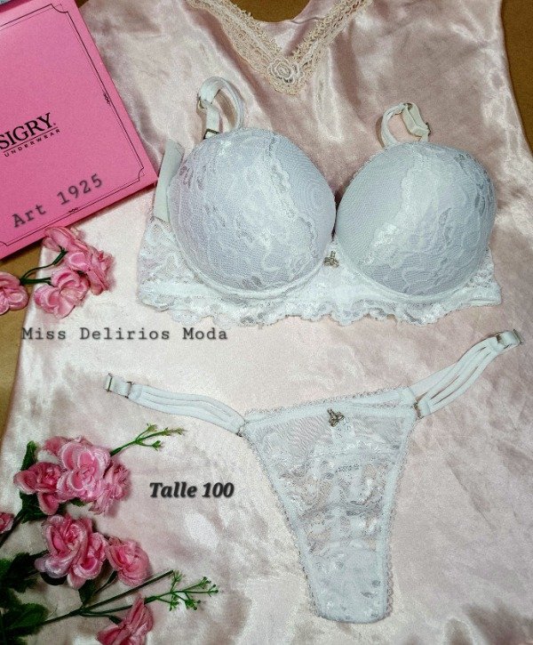 Producto - Conjunto de Lencería Sigry 1925 Blanco Talle 100